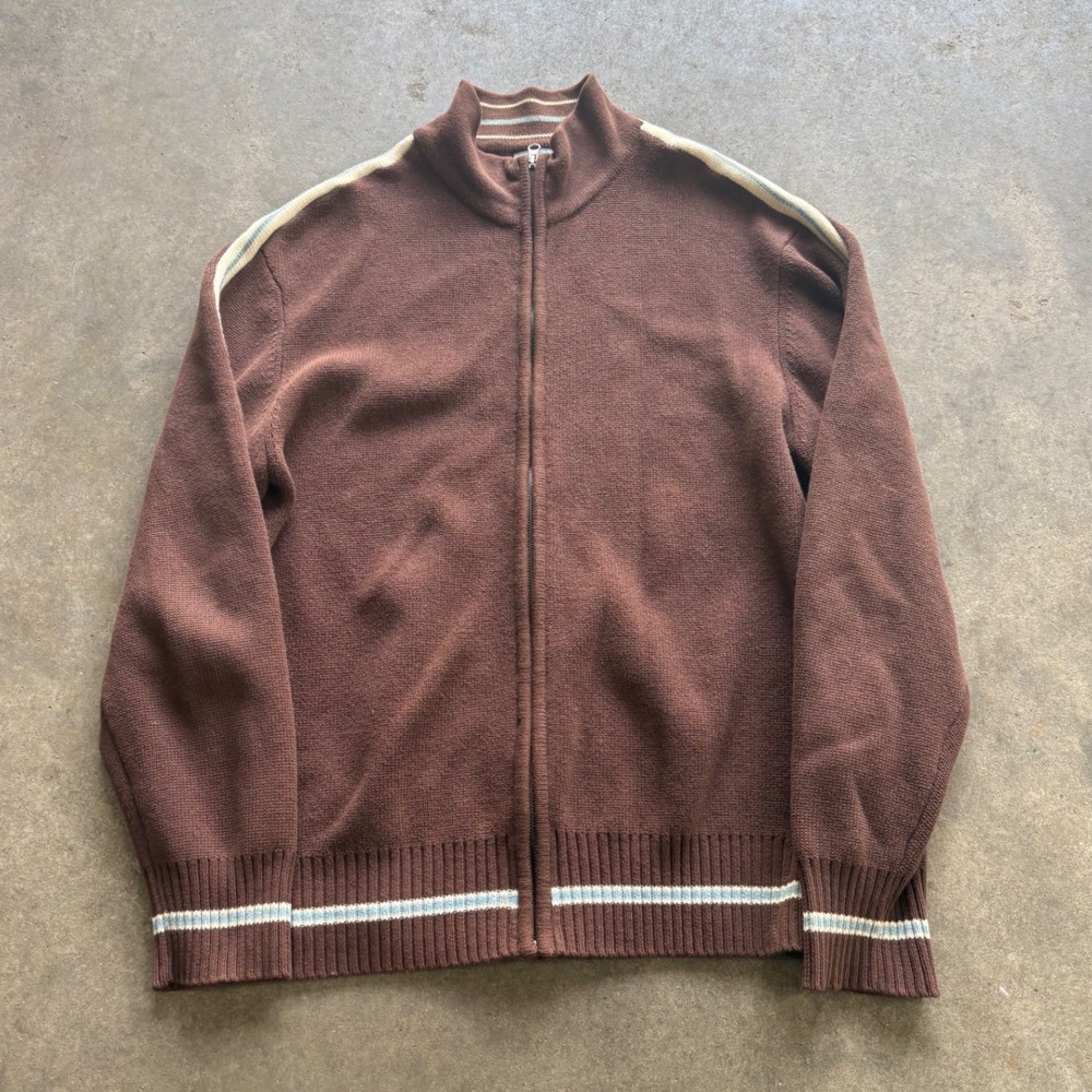 Vintage Y2K Aeropostale Brown zip up sweater essential Size L